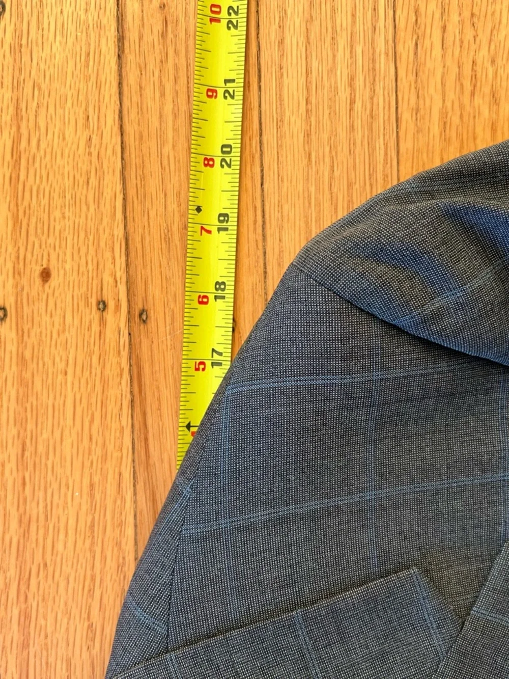 Hickey Freeman Plaid Windowpane Gray Suit Jacket Sport Coat Blazer Men’s 44